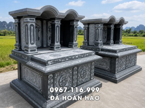 Mẫu Mộ đá đôi 1 mái vòm - Báo giá Mộ đá đôi 50 triệu đồng tại Ninh Bình