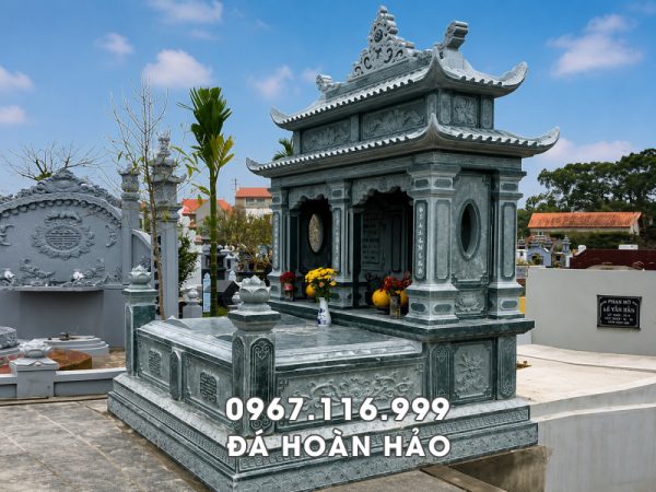 Mẫu Mộ đá đôi 2 mái đẹp, Báo giá Mộ đá đôi 2 mái 100 triệu đồng