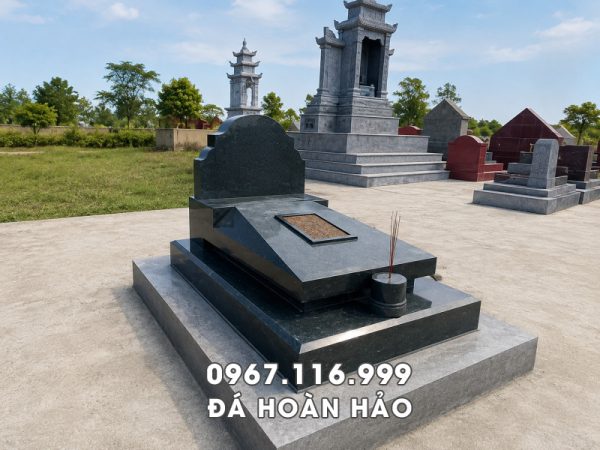 Mẫu Mộ xanh rêu Thanh Hóa bán chạy, mẫu Mộ hiện đại, không hoa văn - Đá Hoàn Hảo Ninh Bình
