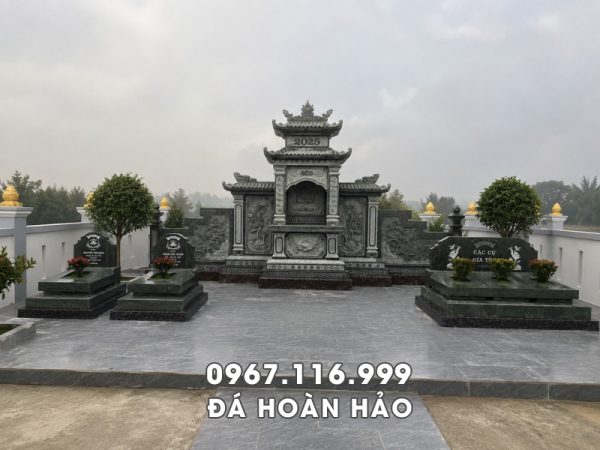Lăng Mộ đá gia tộc gồm những hạng mục nào - Mẫu Mộ đá xanh rêu, và Mộ đôi gia tộc