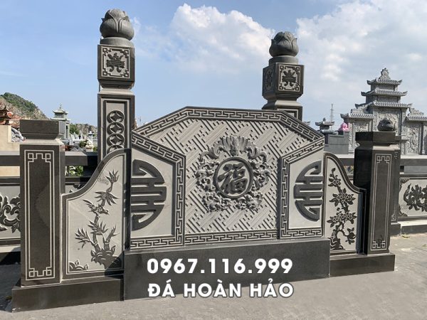 Mẫu Bình phong đá granite cho khu lăng mộ đá đẹp, phong thủy tốt