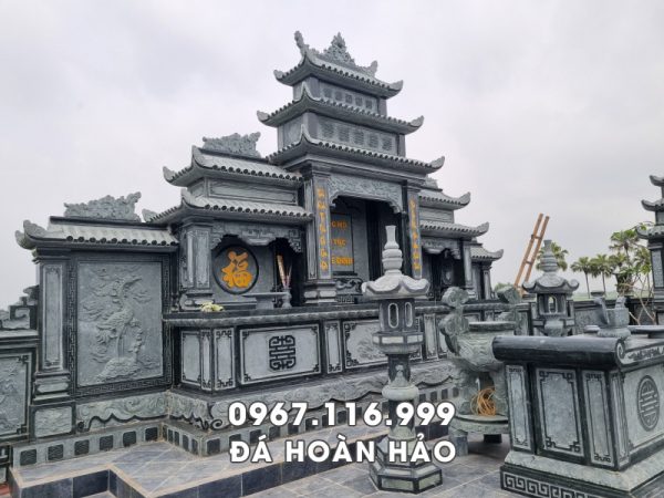Mẫu Lăng Thờ Đá cho khu Lăng Mộ Tổ (Lăng thờ tam quan 3 mái)