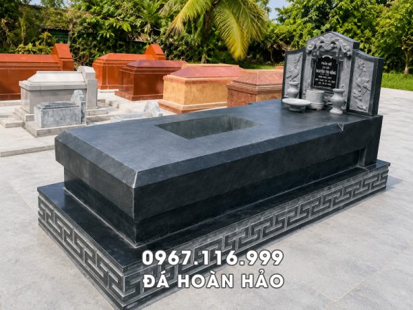 Mẫu Mộ đá xanh rêu đẹp, Mộ đá chôn 1 lần (mộ kim tĩnh) tại Làng đá mỹ nghệ Ninh Bình