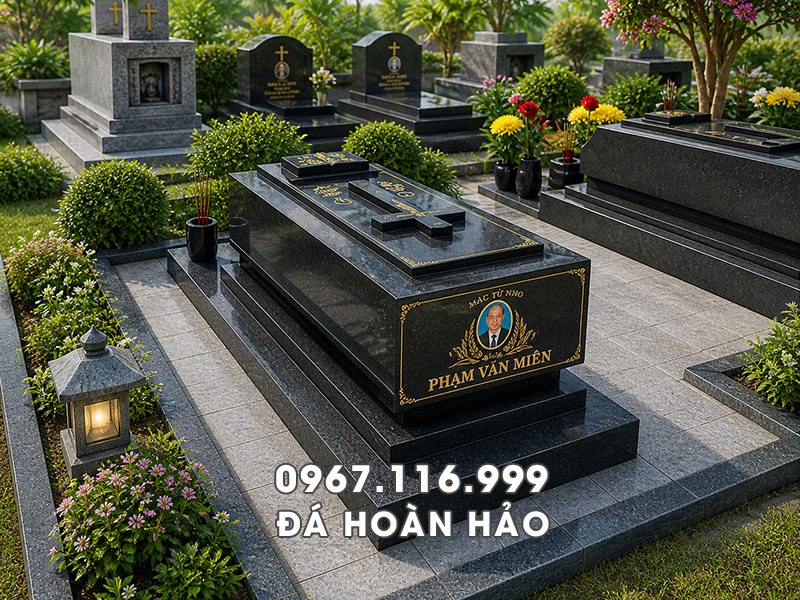 Mo Cong giao granite chon 1 lan tai Hoa vien nghia trang sinh thai Đá Hoàn Hảo